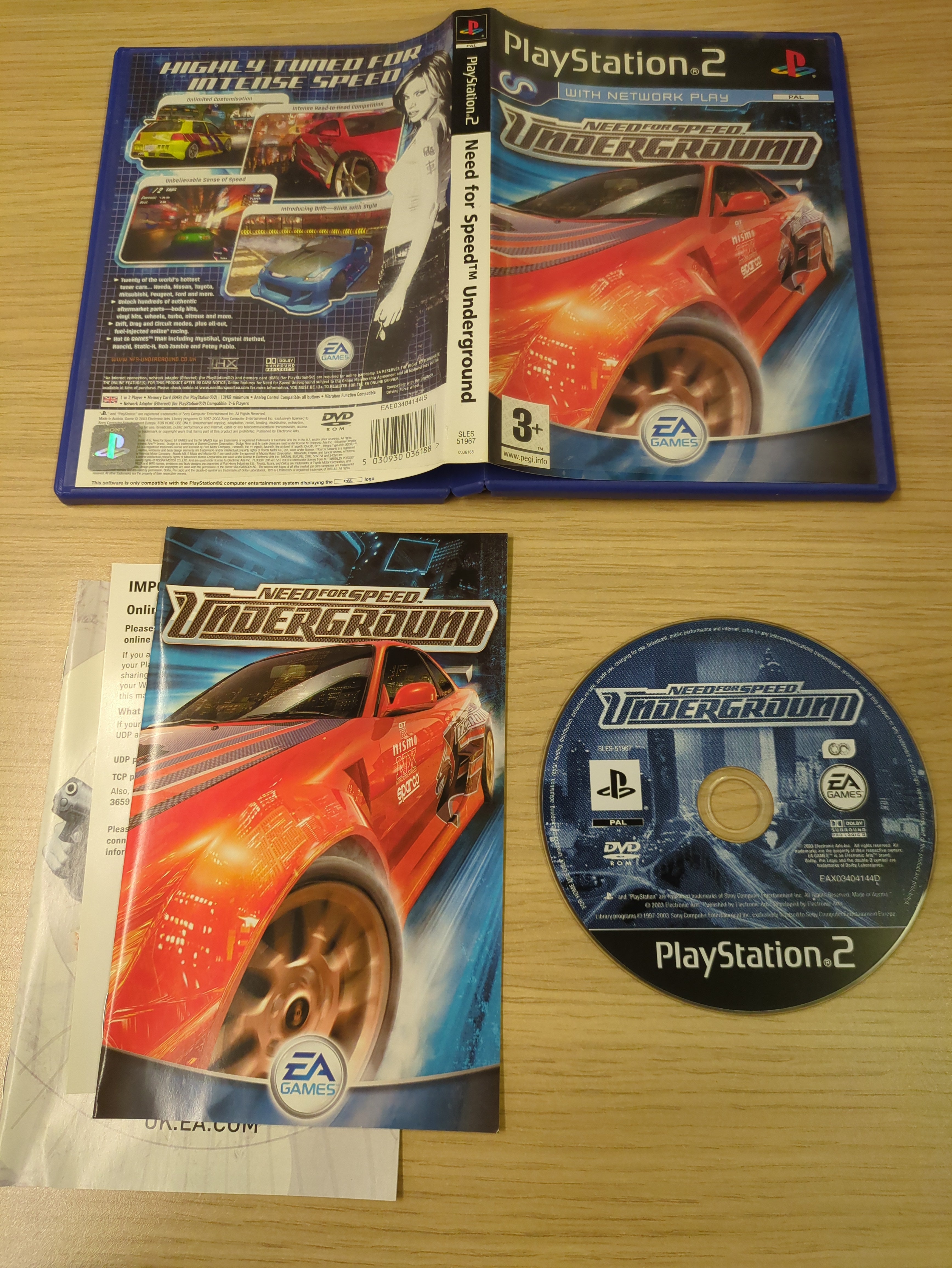 Need For Speed Underground Sony PS2 game Need For Speed Underground Sony PS2 game